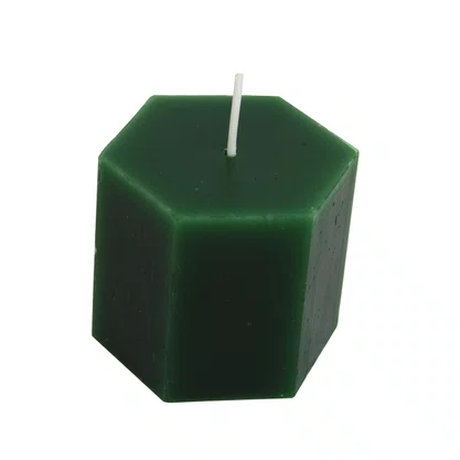 Vela Sextavada de Natal Verde