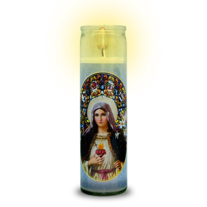 Vela Vidro Altar Imaculado Coração de Maria