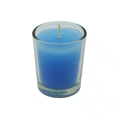 Vela Vidro Decorativa Azul - 6 cm x 5 cm