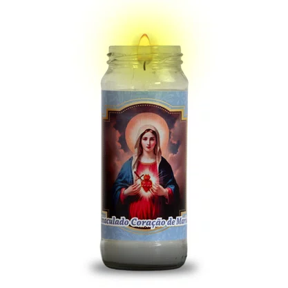 Vela Vidro Imaculado Coração de Maria
