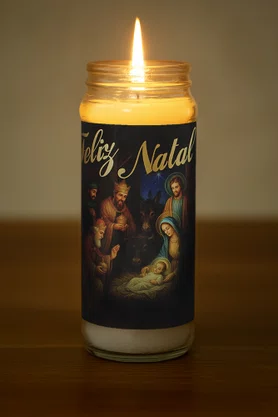 Vela Vidro Feliz Natal 