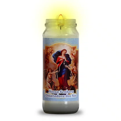 Vela Vidro Nossa Senhora Desatadora de Nós