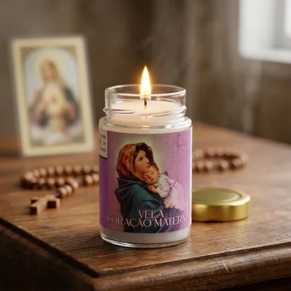 Vela Vidro Perfumada Coração Materno