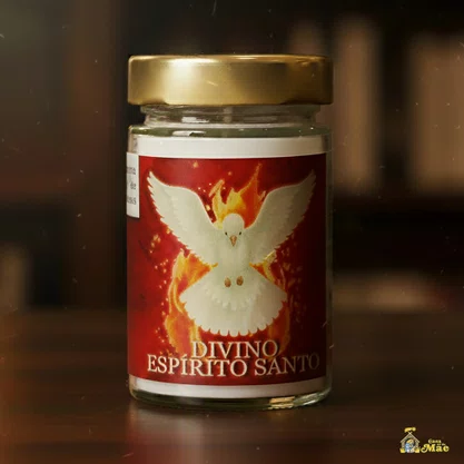 Vela Vidro Perfumada Divino Espírito Santo