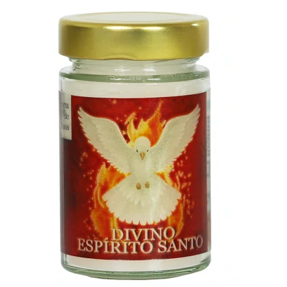 Vela Vidro Perfumada Divino Espírito Santo
