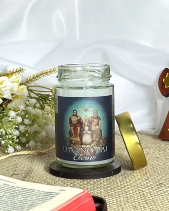 Vela Vidro Perfumada Divino Pai Eterno