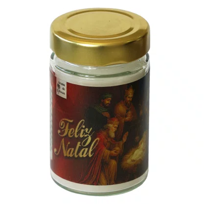 Vela Vidro Perfumada Feliz Natal Vermelho 