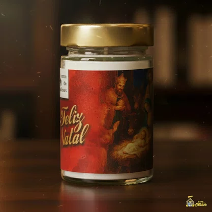 Vela Vidro Perfumada Feliz Natal Vermelho 