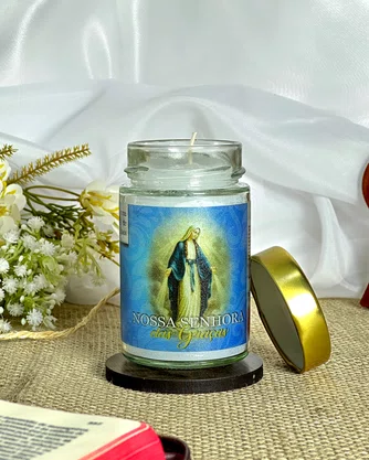 Vela Vidro Perfumada Nossa Senhora das Graças