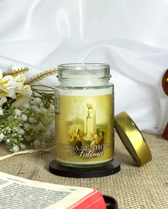 Vela Vidro Perfumada Nossa Senhora de Fátima