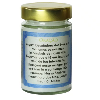 Vela Vidro Perfumada Nossa Senhora Desatadora dos Nós