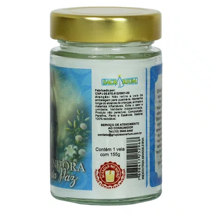 Vela Vidro Perfumada Nossa Senhora Rainha da Paz