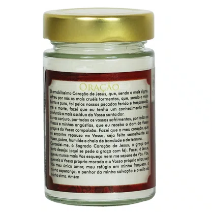 Vela Vidro Perfumada Sagrado Coração de Jesus