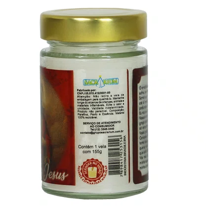 Vela Vidro Perfumada Sagrado Coração de Jesus