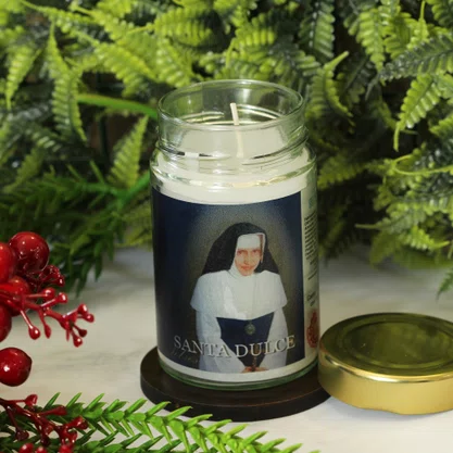 Vela Vidro Perfumada Santa Dulce dos Pobres