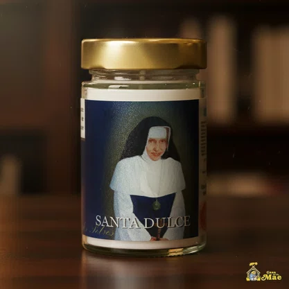 Vela Vidro Perfumada Santa Dulce dos Pobres