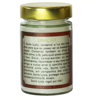Vela Vidro Perfumada Santa Luzia