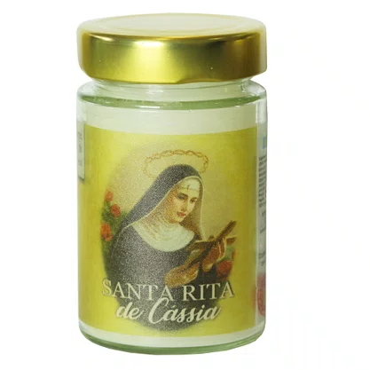 Vela Vidro Perfumada Santa Rita de Cássia