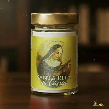 Vela Vidro Perfumada Santa Rita de Cássia