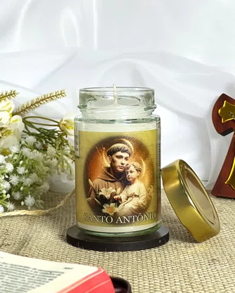 Vela Vidro Perfumada Santo Antônio