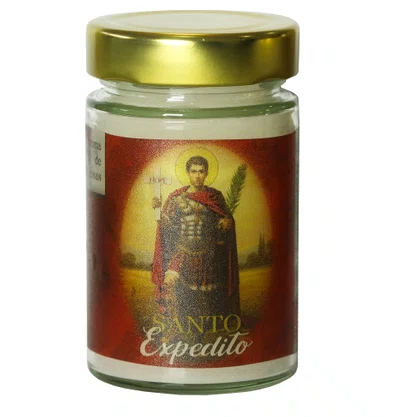 Vela Vidro Perfumada Santo Expedito