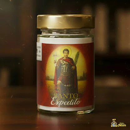 Vela Vidro Perfumada Santo Expedito