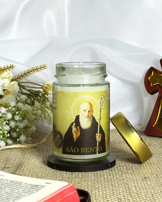 Vela Vidro Perfumada São Bento