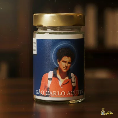 Vela Vidro Perfumada São Carlo Acutis