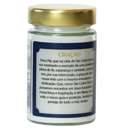 Vela Vidro Perfumada São Carlo Acutis