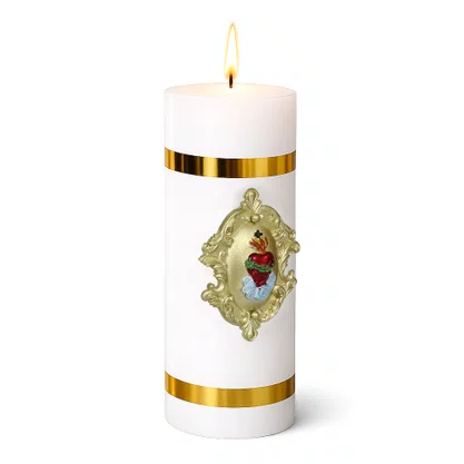 Vela Votiva G Premium Aplique Sagrado Coração de Jesus