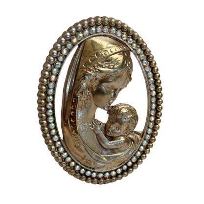 Virgem Dourado Metal Mesa Strass - 9,5 cm Virgem Dourado Metal Mesa Strass - 9,5 cm