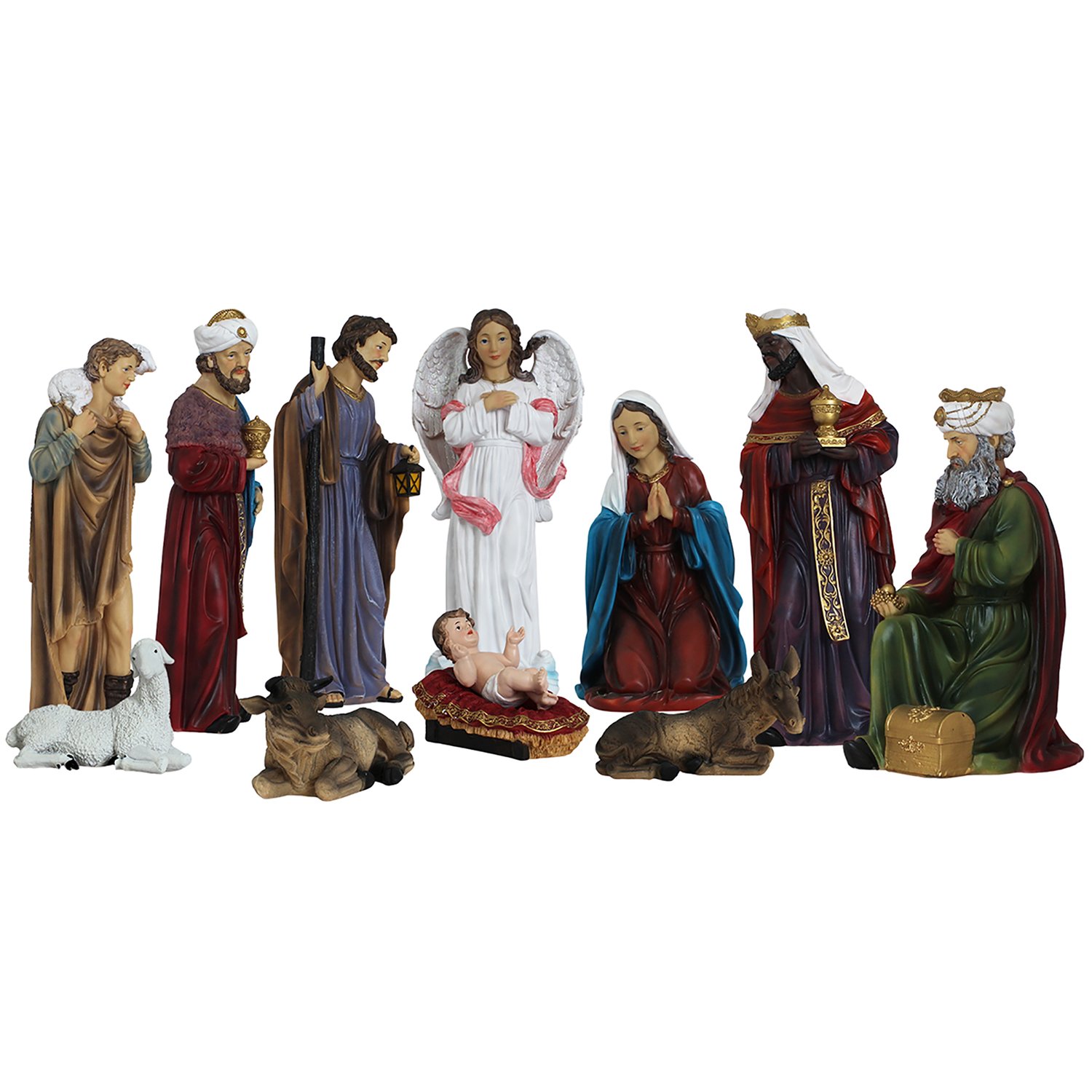 Presépio Importado de Resina Color Tradicional 12 Peças - 60 cm
