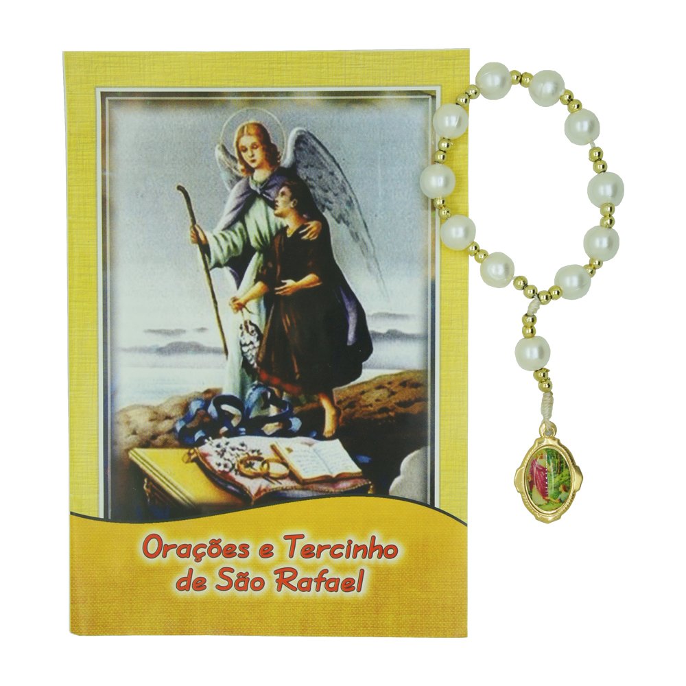Terço Dezena Arcanjo São Rafael Oração Cor Sortida 8 mm
