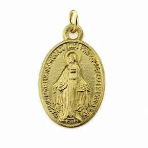 100 unid - Medalha Dourada de Nossa Senhora das Graças