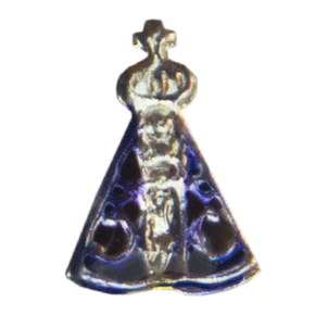 12 unid. - Bóton Corpo Prata de Nossa Senhora Aparecida