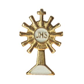 12 unid - Bóton Ostensório Dourado e Off White