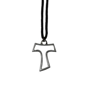 12 Unid - Cordão Tau Prata Velha 3 mm