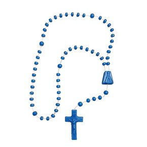 12 Unid - Terço de Nylon P Leitoso Azul Escuro 4 Mm