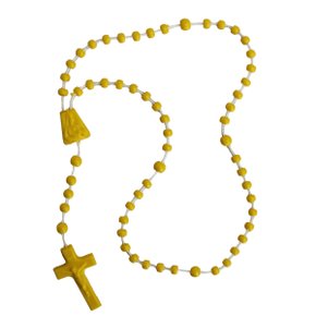 12 unid - Terço Nylon Leitoso Amarelo P