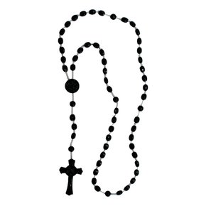 12 Unid - Terço Nylon São Bento Leitoso Preto G