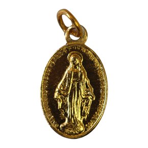 20 unid Medalha Dourada de Nossa Senhora Das Graças - 1,5 cm