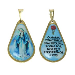 20 unid - Medalha Gota Nossa Senhora das Graças Frente e Verso