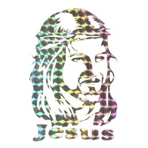 Adesivo Face de Cristo Prata 11 cm X 7,5 cm