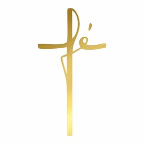 Adesivo Fé Dourado P 9 cm X 5 cm