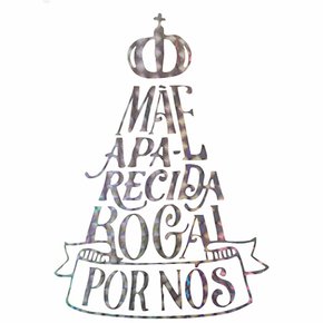 Adesivo Mae Aparecida Rogai Por Nos em Prata 13.5 X 9.5 Cm