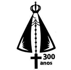 Adesivo Nossa Senhora Aparecida 300 Anos Preto 15 cm x 8 cm