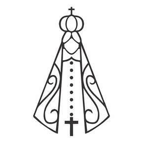 Adesivo Nossa Senhora Aparecida Vazado em Preto 11 x 6,5 cm