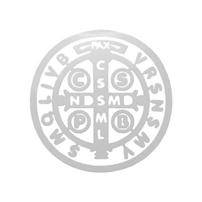 Adesivo Redondo São Bento Branco - 14 cm x 14 cm