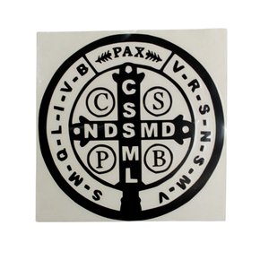 Adesivo Preto da Medalha de São Bento - 14,5 cm