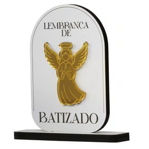 Adorno de Mesa Batismo MDF e Acrílico 